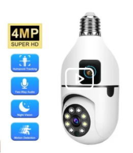 V380 Pro Dual Lens Dual Screen E27 Bulb Camera Two Ways Audio Color Night Vision Smart Home Security Wireless WIFI Indoor Camera
