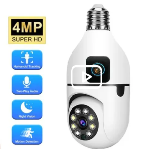 V380 Pro Dual Lens Dual Screen E27 Bulb Camera Two Ways Audio Color Night Vision Smart Home Security Wireless WIFI Indoor Camera