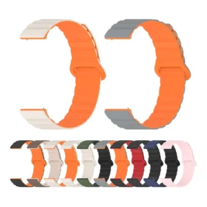 22mm Magnetic Silicone Watch Band Soft Durable & Universal Loop Strap for Smartwatches & Traditional Watches