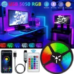 Best Quality 5-30Meter LED Light Strip TV LED Backlight USB RGB 5050 Color Strip Music Synchronized Color Changing Remote App Control 5Volt Halloween Decorative Night Light Suitable for Home Bedroom Christmas Party Holidays Ceiling lighting