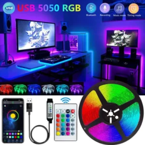 Best Quality 5-30Meter LED Light Strip TV LED Backlight USB RGB 5050 Color Strip Music Synchronized Color Changing Remote App Control 5Volt Halloween Decorative Night Light Suitable for Home Bedroom Christmas Party Holidays Ceiling lighting