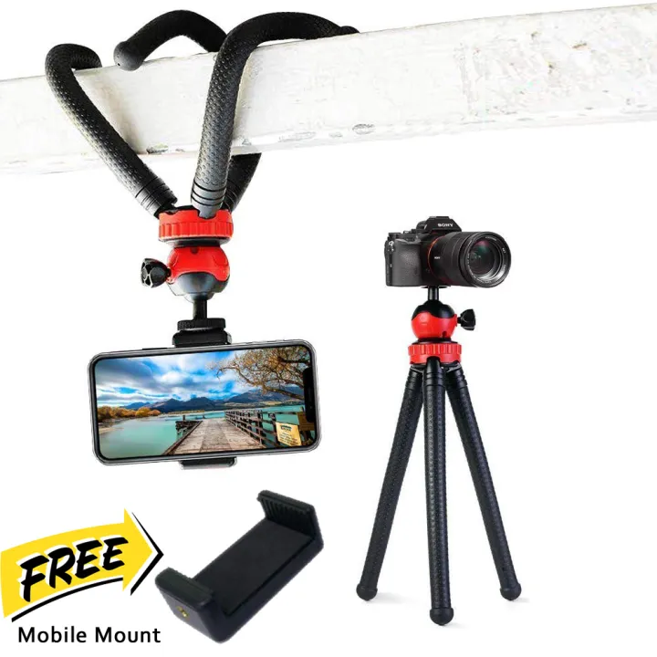 Portable Flexible Octopus Tripod – Universal Stand for Mobile Phones, DSLR Cameras & GoPro