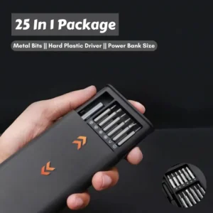 25-in-1 Precision Screwdriver Set with Multi-Bit, Durable Hard Plastic Driver Case, Space-Saving Storage Organizer for DIY Projects