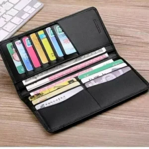 Pure leather fashionable mobile long wallet Coin purse card holder money compartment bag for unisex - Wallet For Men
